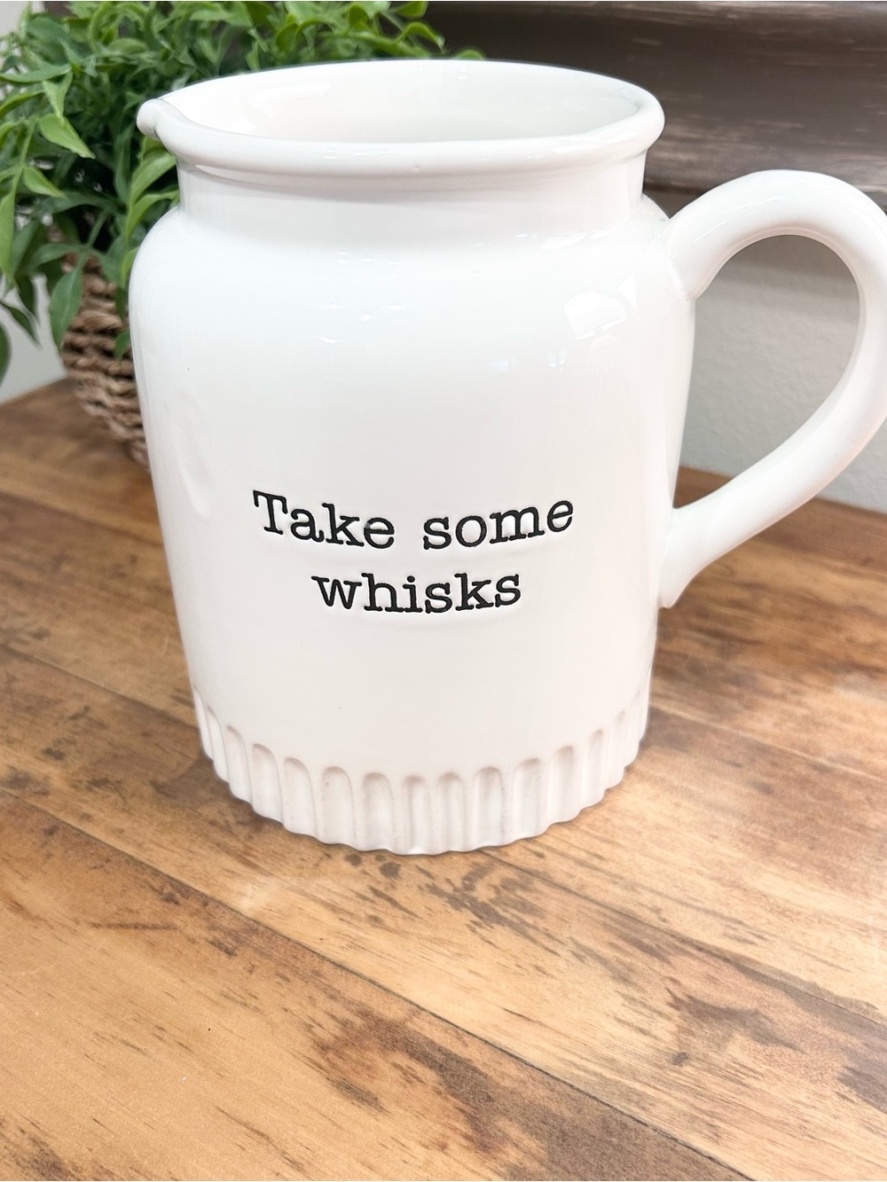 MudPie Take Some Whisks 6.5 Tall 4.5 Wide Decorative Pitcher/Utensil Holder